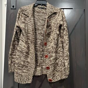 Carol Rose Marled Brown Cardigan